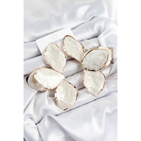 Pirinç Mineli Çiçek Model Gold Renk Kadın Küpe - TJ-BKP10981