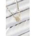 Pirinç Zirkon Taşlı Kutup Yıldızı Model Ezme Zincir Gold Renk Kadın Kolye - TJ-BKO10390