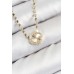 Pirinç Zirkon Taşlı Yonca Model Ezme Zincir Gold Renk Kadın Kolye - TJ-BKO10392