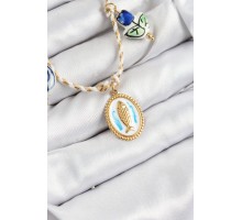 Seramik Motifli Balık Figürlü Model Krem İp Kadın Kolye - TJ-BKO10400