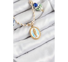 Seramik Motifli Balık Figürlü Model Krem İp Kadın Kolye - TJ-BKO10400