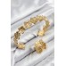 Pirinç Çiçek Model Gold Renk Bileklik Yüzük Set - TJ-BB7604