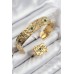 Pirinç Zirkon Taşlı Göz Model Gold Renk Bileklik Yüzük Set - TJ-BB7608