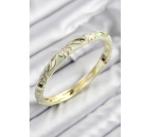 Mineli Pirinç Çiçek Motifli Gold Renk Kadın Kelepçe - TJ-BB7611