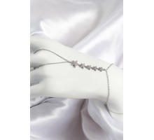 Pirinç Zirkon Taşlı Yıldız Model Gümüş Renk Kadın Şahmeran - TJ-SN688