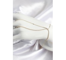 Pirinç Zirkon Taşlı Ezme Zincir Model Gold Renk Kadın Şahmeran - TJ-SN689