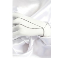 Pirinç Zirkon Taşlı Ezme Zincir Model Gümüş Renk Kadın Şahmeran - TJ-SN690