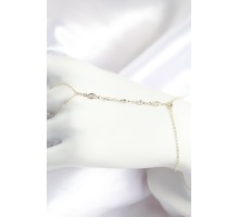 Pirinç Zirkon Taşlı Y Model Gold Renk Kadın Şahmeran - TJ-SN691