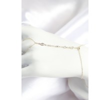 Pirinç Zirkon Taşlı Y Model Gold Renk Kadın Şahmeran - TJ-SN691