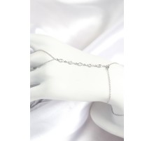 Pirinç Zirkon Taşlı Y Model Gümüş Renk Kadın Şahmeran - TJ-SN692