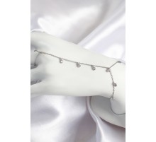 Pirinç Zirkon Taşlı Sallantılı Model Gümüş Renk Kadın Şahmeran - TJ-SN696