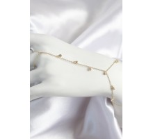 Pirinç Zirkon Taşlı Sallantılı Model Gold Renk Kadın Şahmeran - TJ-SN699