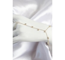 Pirinç Zirkon Taşlı Sallantılı Model Gold Renk Kadın Şahmeran - TJ-SN699