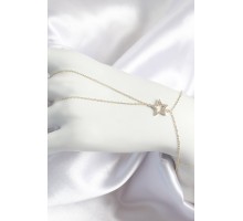 Pirinç Zirkon Taşlı Yıldız Model Gold Renk Kadın Şahmeran - TJ-SN701