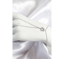 Pirinç Zirkon Taşlı Yıldız Model Gümüş Renk Kadın Şahmeran - TJ-SN702