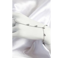 Pirinç Zirkon Taşlı Sallantılı Damla Model Gümüş Renk Kadın Şahmeran - TJ-SN704