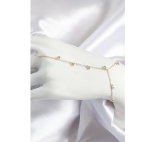 Pirinç Zirkon Taşlı Sallantılı Model Gold Renk Kadın Şahmeran - TJ-SN695