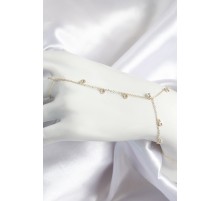 Pirinç Zirkon Taşlı Sallantılı Model Gold Renk Kadın Şahmeran - TJ-SN695