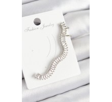 Pirinç Su Yolu Model Gümüş Renk Sağ Kıkırdak Küpe - TJ-BKP10986