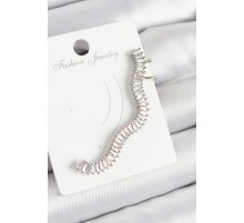 Pirinç Su Yolu Model Gümüş Renk Sağ Kıkırdak Küpe - TJ-BKP10986