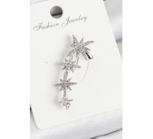 Pirinç Kutup Yıldızı Model Gümüş Renk Sağ Kıkırdak Küpe - TJ-BKP10988