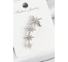 Pirinç Kutup Yıldızı Model Gümüş Renk Sağ Kıkırdak Küpe - TJ-BKP10988