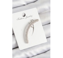 Pirinç Zirkon Taşlı Model Gümüş Renk Sağ Kıkırdak Küpe - TJ-BKP10991