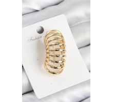 Pirinç Yay Model Gold Renk Sağ Kıkırdak Küpe - TJ-BKP10994