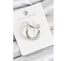 Pirinç Halka Model Gümüş Renk Sağ Kıkırdak Küpe - TJ-BKP10997