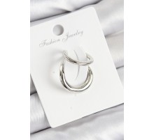 Pirinç Halka Model Gümüş Renk Sağ Kıkırdak Küpe - TJ-BKP10997