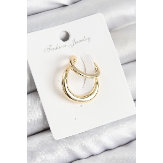 Pirinç Halka Model Gold Renk Sağ Kıkırdak Küpe - TJ-BKP10998