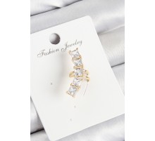 Pirinç Zirkon Taşlı Model Gold Renk Sağ Kıkırdak Küpe - TJ-BKP11000
