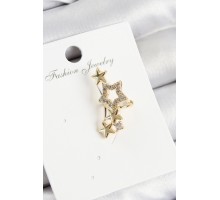 Pirinç Zirkon Taşlı Yıldız Model Gold Renk Sağ Kıkırdak Küpe - TJ-BKP11002