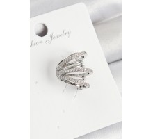 Pirinç Zirkon Taşlı Yay Model Gümüş Renk Sağ Kıkırdak Küpe - TJ-BKP11003