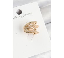 Pirinç Zirkon Taşlı Yay Model Gold Renk Sağ Kıkırdak Küpe - TJ-BKP11004