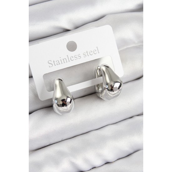 Pirinç Halka Model Gümüş Renk Kadın Küpe - TJ-BKP11007