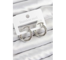 Pirinç Halka Model Gümüş Renk Kadın Küpe - TJ-BKP11009