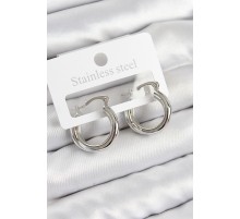 Pirinç Halka Model Gümüş Renk Kadın Küpe - TJ-BKP11009