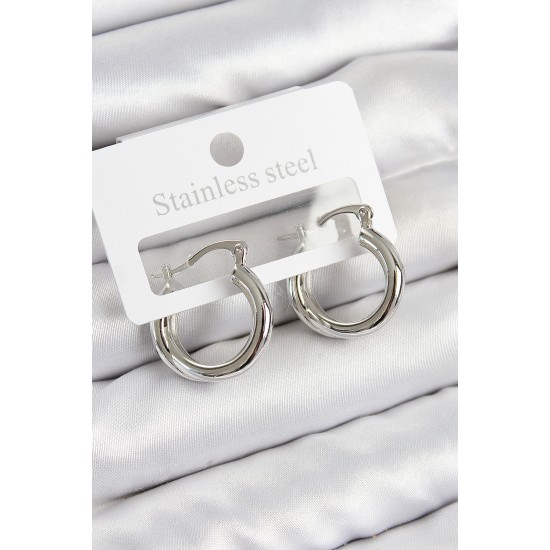 Pirinç Halka Model Gümüş Renk Kadın Küpe - TJ-BKP11009