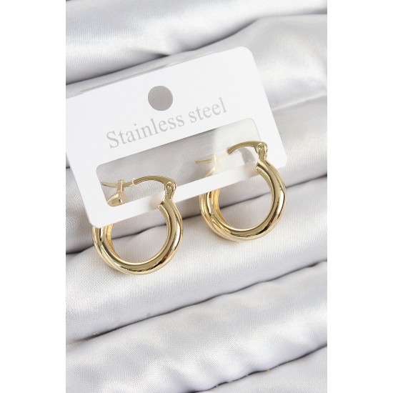 Pirinç Halka Model Gold Renk Kadın Küpe - TJ-BKP11010