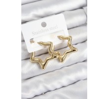 Pirinç Yıldız Model Gold Renk Kadın Küpe - TJ-BKP11012