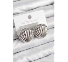 Pirinç İstiridye Model Gümüş Renk Kadın Küpe - TJ-BKP11013