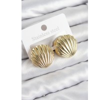 Pirinç İstiridye Model Gold Renk Kadın Küpe - TJ-BKP11014