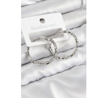 Pirinç Halka Model Gümüş Renk Kadın Küpe - TJ-BKP11015