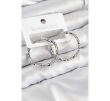 Pirinç Halka Model Gümüş Renk Kadın Küpe - TJ-BKP11015