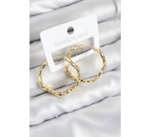Pirinç Halka Model Gold Renk Kadın Küpe - TJ-BKP11016