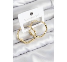 Pirinç Halka Model Gold Renk Kadın Küpe - TJ-BKP11016