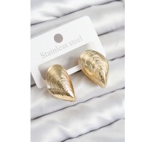 Pirinç İstiridye Model Gold Renk Kadın Küpe - TJ-BKP11018