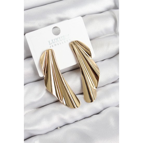 Pirinç Tül Model Gold Renk Kadın Küpe - TJ-BKP11030