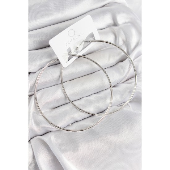 Pirinç Halka Model Gümüş Renk Kadın Küpe - TJ-BKP11036